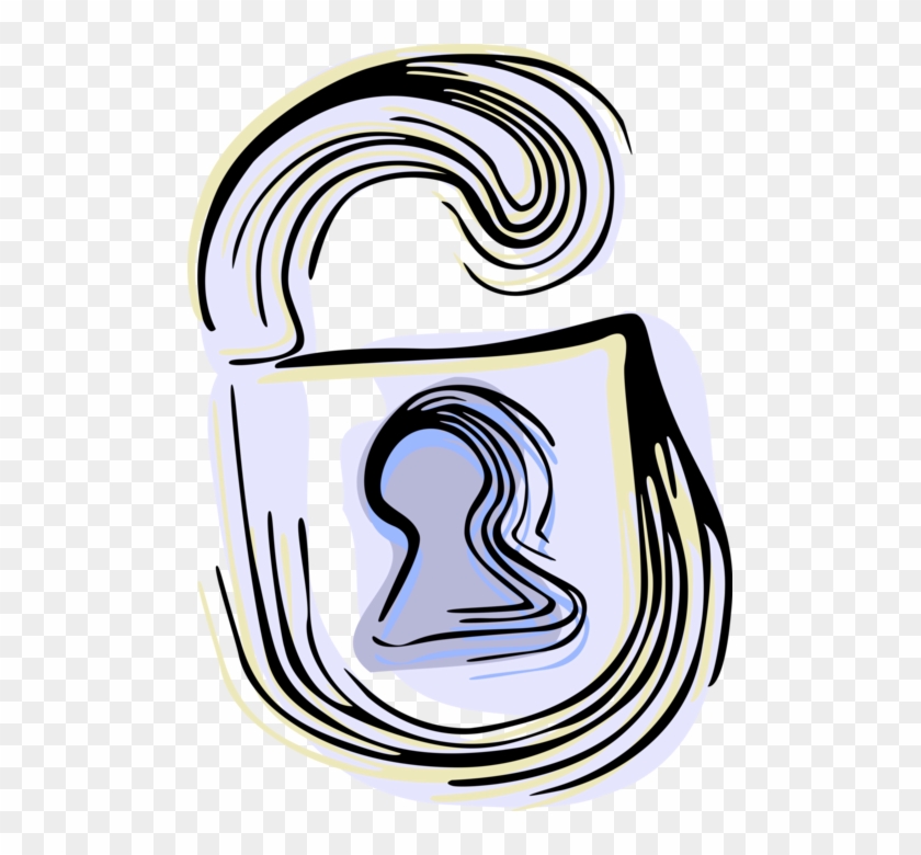 Vector Illustration Of Padlock Lock Mechanical Security - Vector Illustration Of Padlock Lock Mechanical Security #1573639
