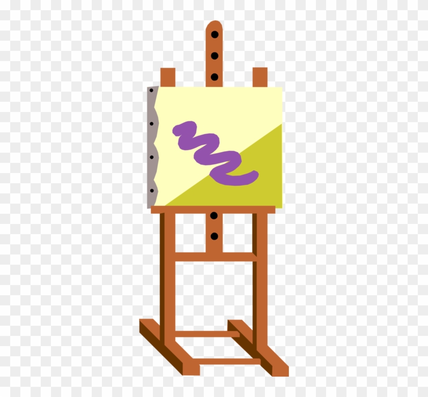 Vector Illustration Of Artist's Easel For Supporting - Vector Illustration Of Artist's Easel For Supporting #1574441