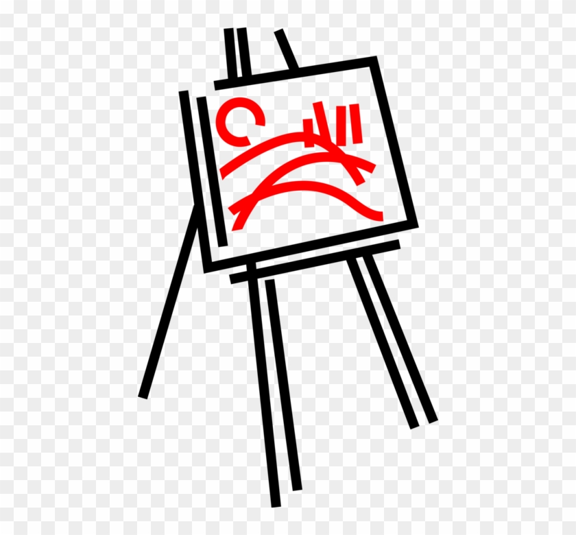 Vector Illustration Of Visual Arts Artist's Easel Holds - Vector Illustration Of Visual Arts Artist's Easel Holds #1574465