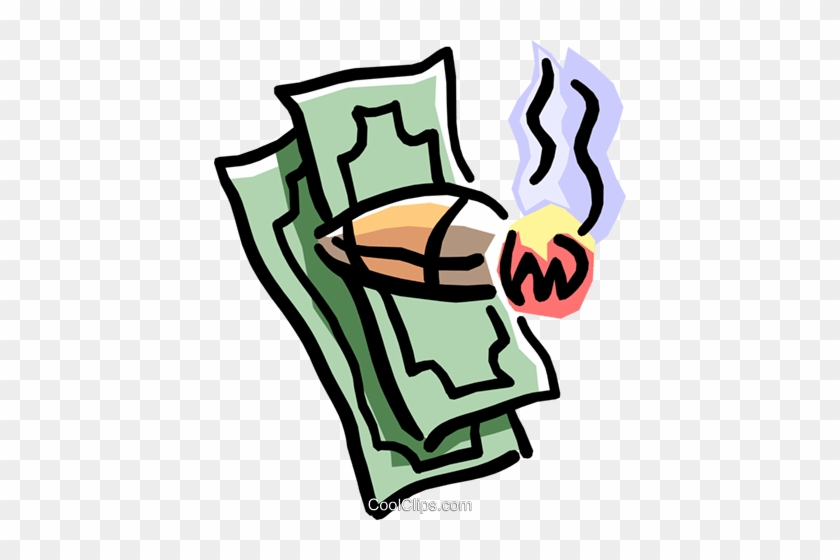 High-roller's Cigar With A Wad Of Cash Royalty Free - High-roller's Cigar With A Wad Of Cash Royalty Free #1575990