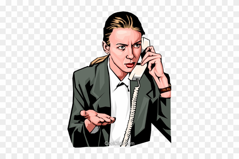 Woman On Phone Royalty Free Vector Clip Art Illustration - Woman On Phone Royalty Free Vector Clip Art Illustration #1578777
