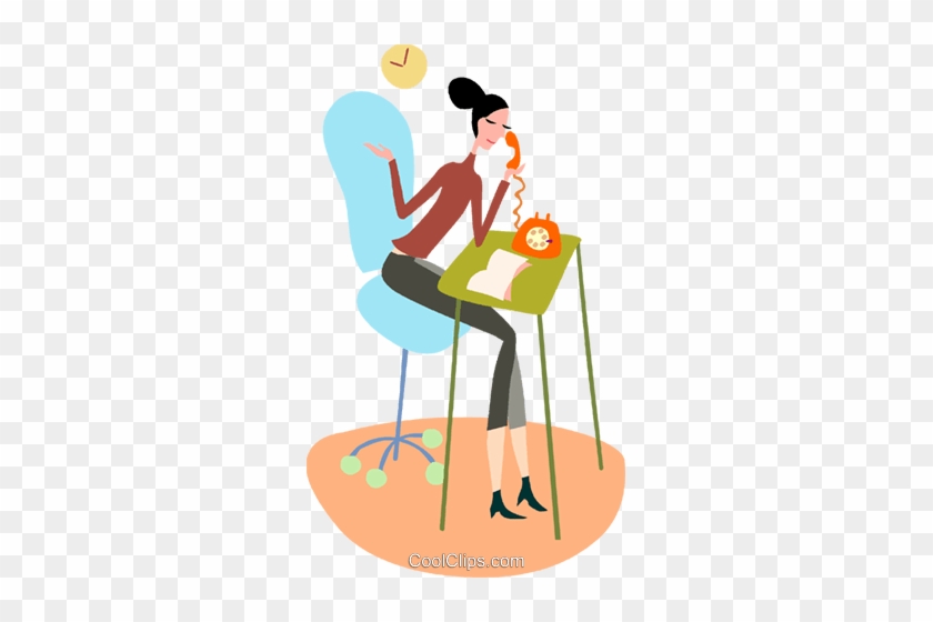 Women On The Phone Royalty Free Vector Clip Art Illustration - Women On The Phone Royalty Free Vector Clip Art Illustration #1578779