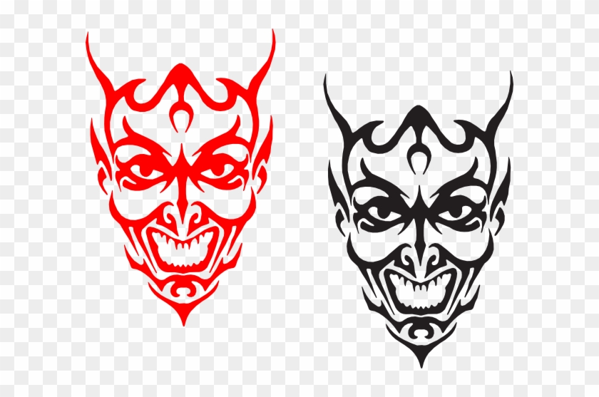 Devil2 Clip Art - Sticker Autocollant - Satan Natas Diable Tribal - Stickers #244970