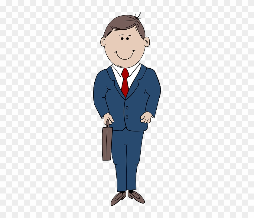 People, Man, Guy, Person, Cartoon, Men, Suit, Standing - Man Clipart #245335