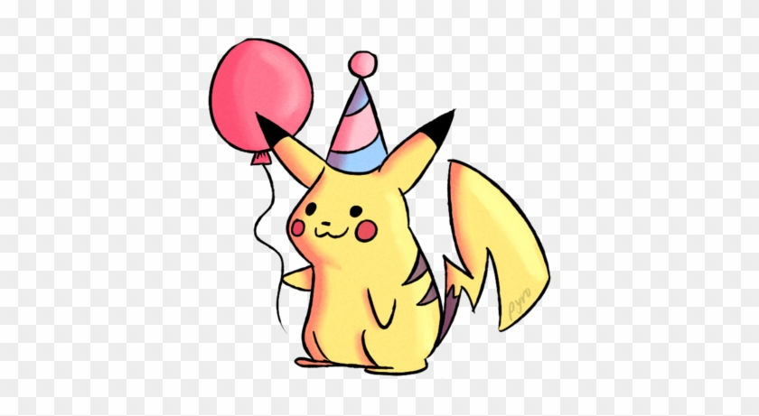 Pikachu Birthday Card - Pikachu With A Party Hat #245343