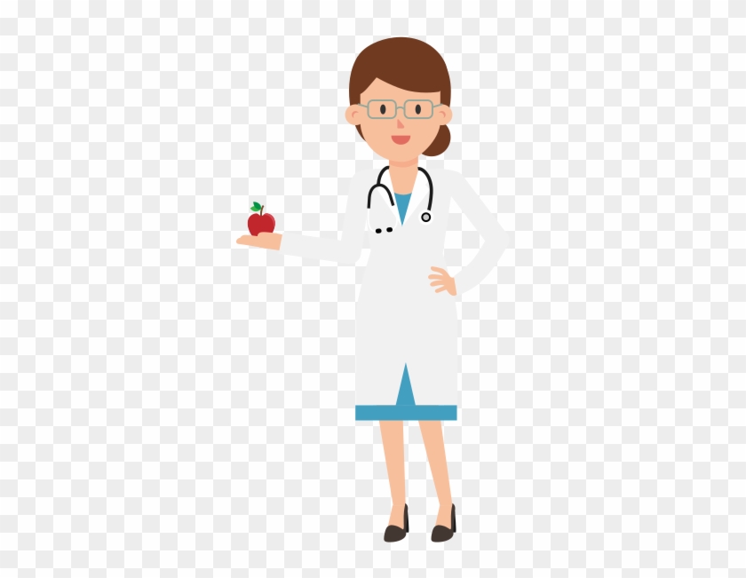 Doctor Holding An Apple Cartoon - Doctor Holding An Apple Cartoon #1580998