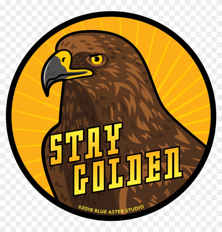 Circular Badge Featuring An Illustrated Golden Eagle - Circular Badge Featuring An Illustrated Golden Eagle #1582623