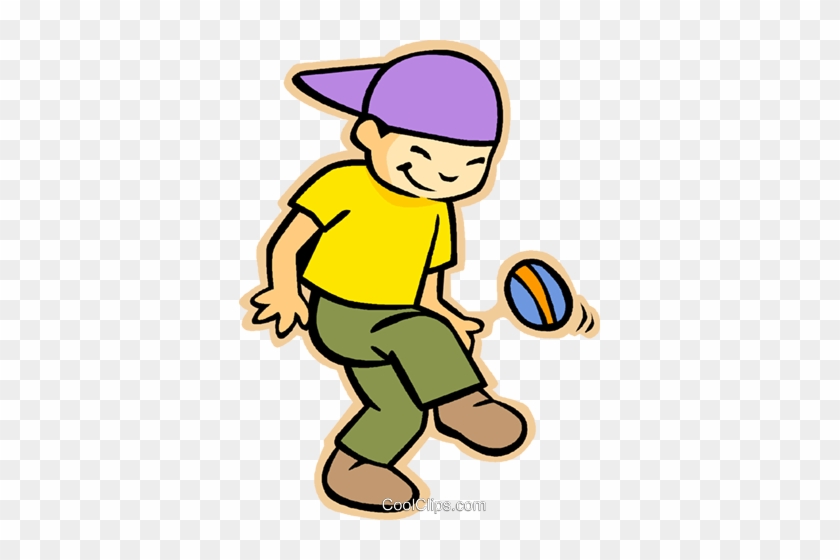 Little Boy Playing With A Ball Royalty Free Vector - Little Boy Playing With A Ball Royalty Free Vector #1584545