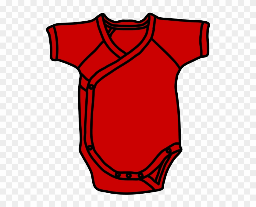 Onesie, Short Sleeve, Buttons, Red - Onesie, Short Sleeve, Buttons, Red #1585004