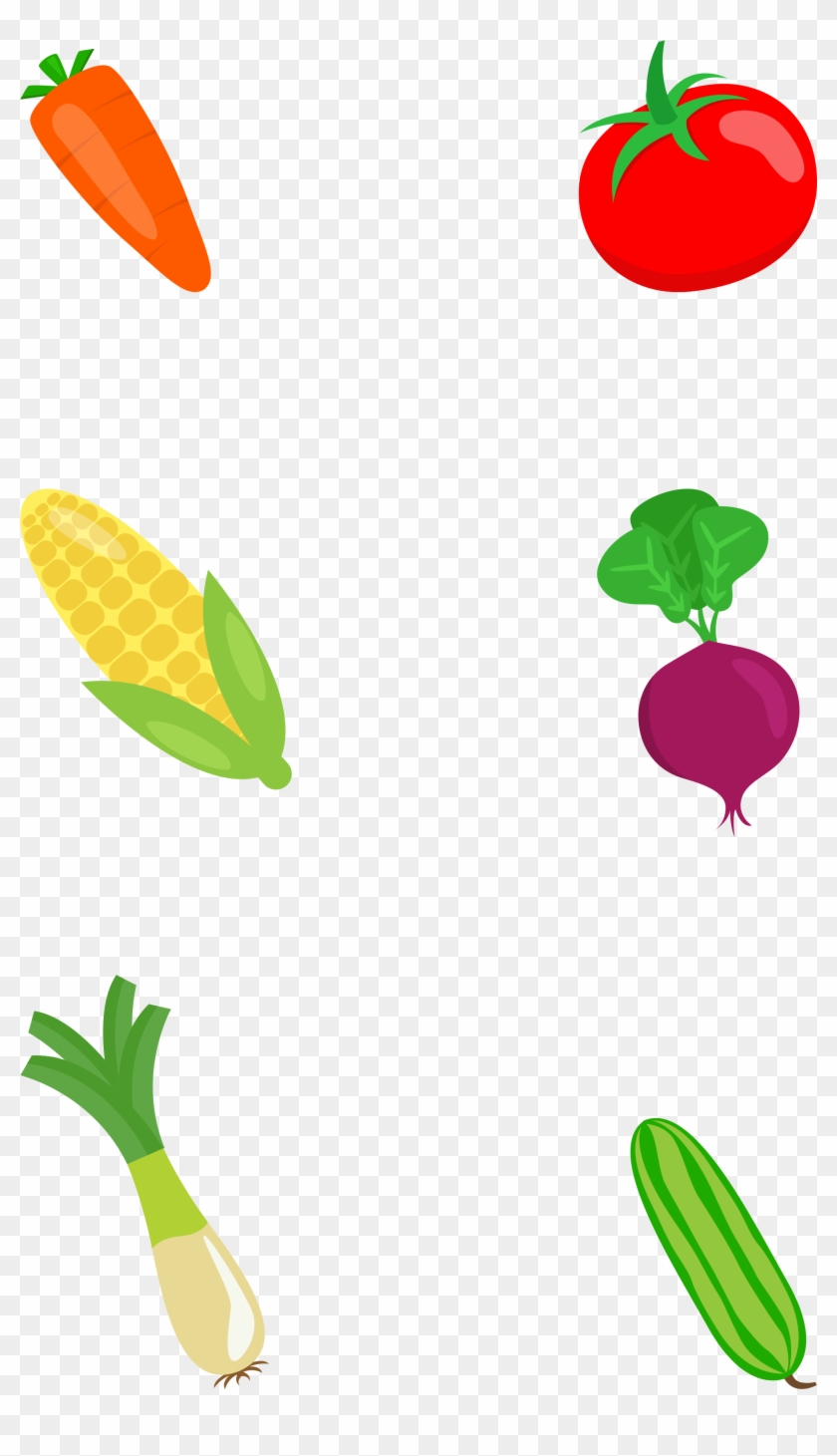Flat Vegetable Colored Hand Drawn Png And Psd - Flat Vegetable Colored Hand Drawn Png And Psd #1585688