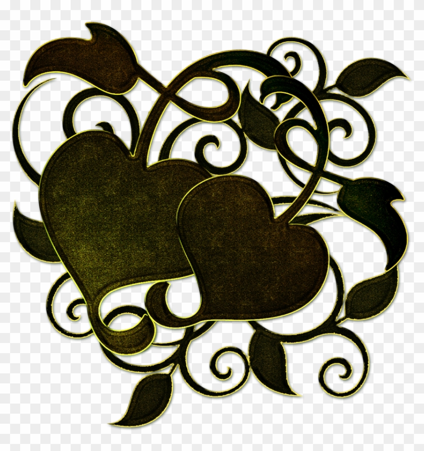 Green Hearts With Curls By Lyotta - Green Hearts With Curls By Lyotta #1586430
