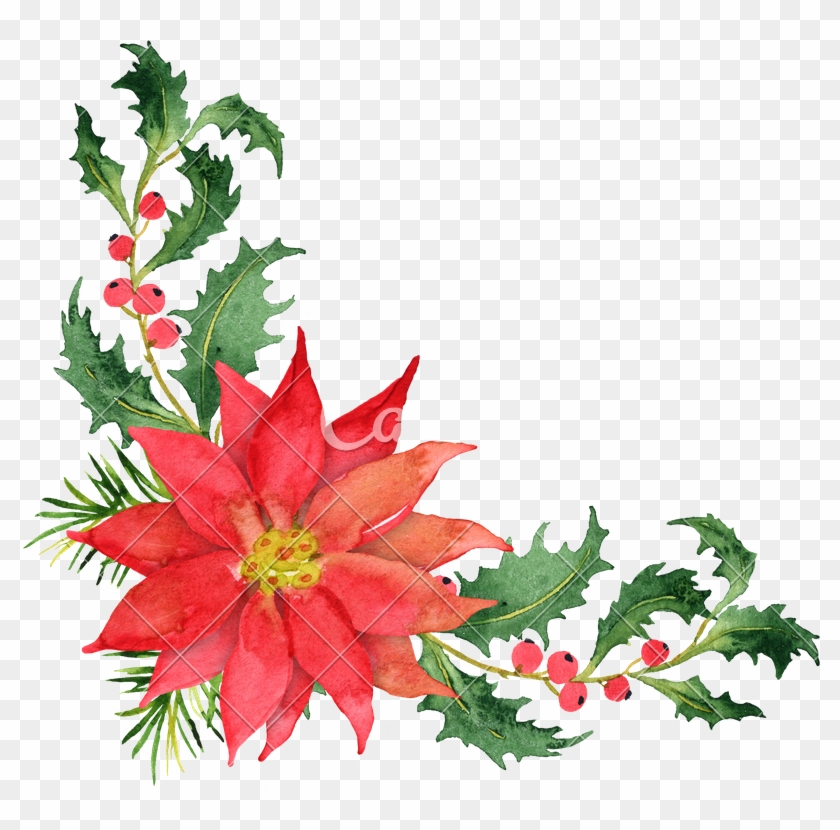 Christmas Bouquet With Poinsettia And Berries - Christmas Bouquet With Poinsettia And Berries #1586660