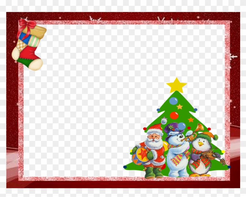 Boa Noite Feliz Natal Clipart Christmas Day Christmas - Moldura Para Foto De Natal Com Papai Noel #1588988