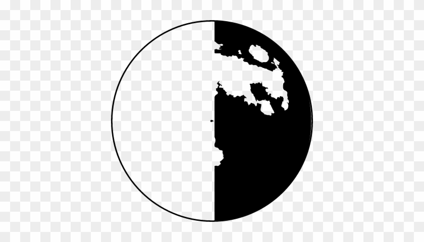 Half Moon Phase Symbol Vector - Moon Black And White Craters #1589425