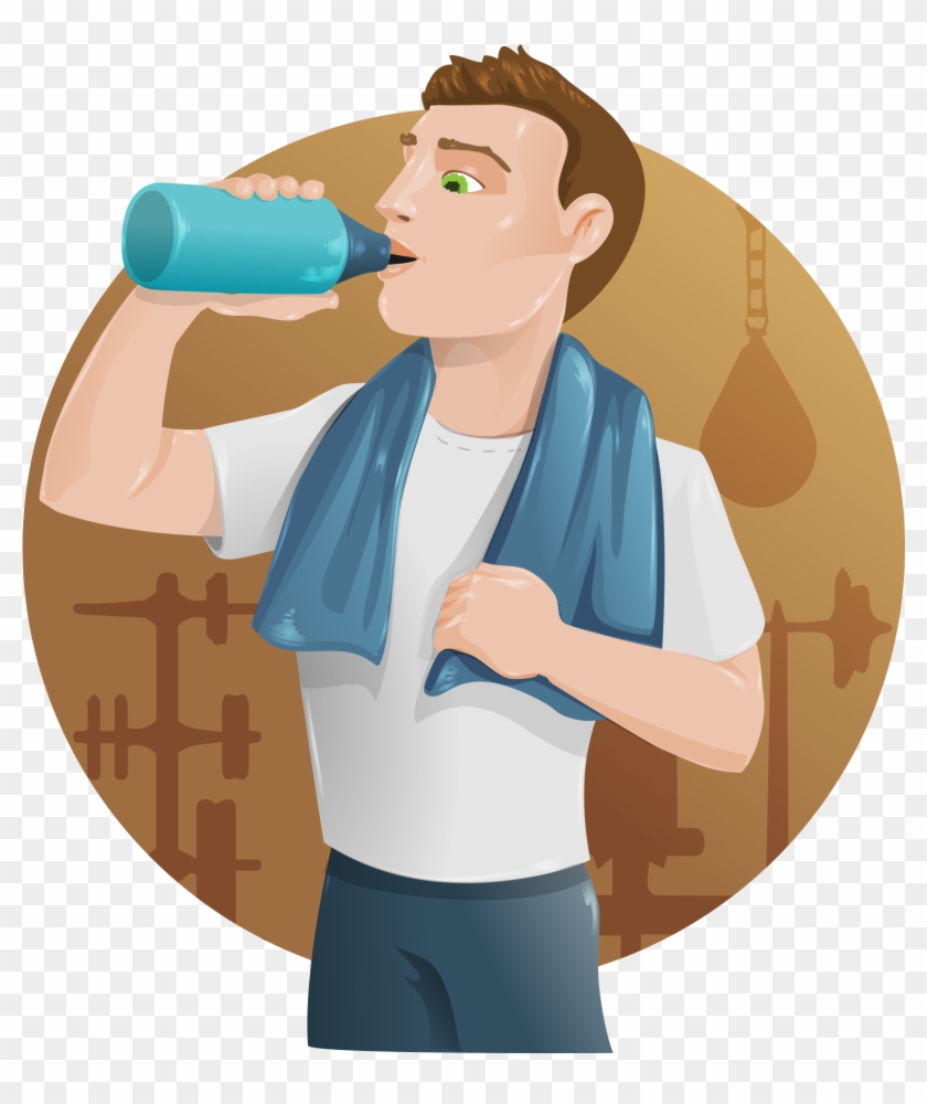 No Registration Required - Guy Drinking Water Cartoon #1589995