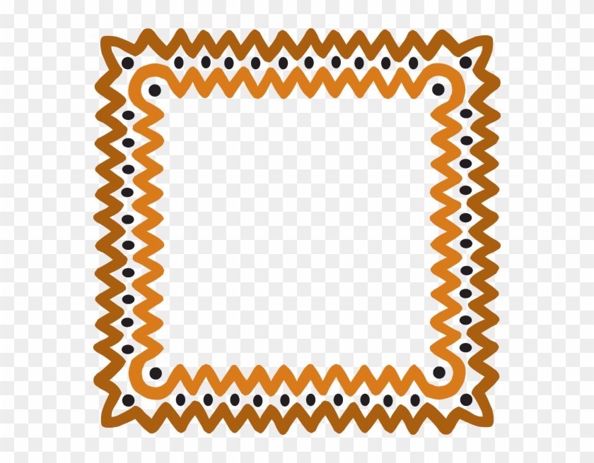 Free Clipart Frame African Wave Gold - Circle #1590436