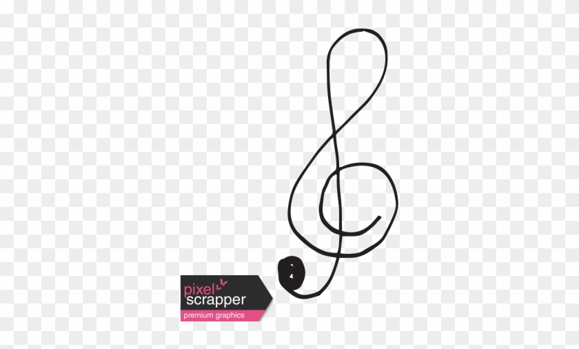 Art Class Music Doodle Treble Clef 2 Template - Ice Word Cursive #1591212