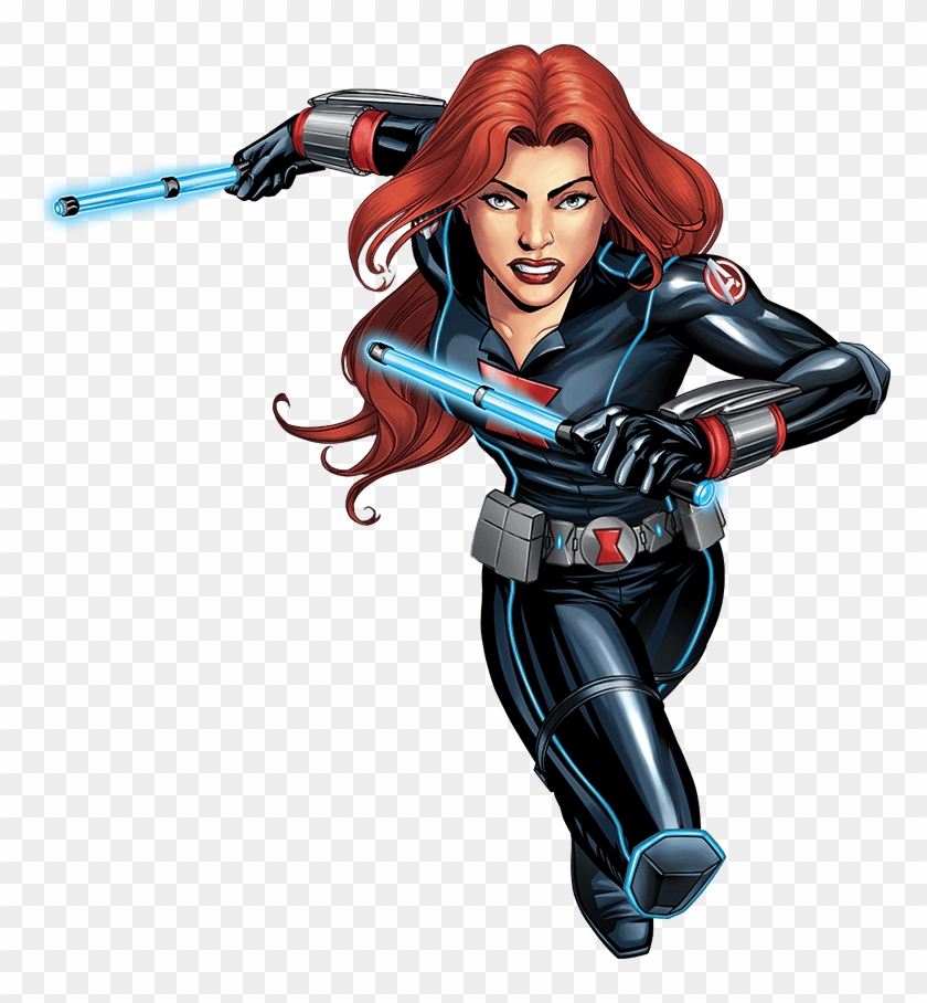 Drawing Marvel Black Widow - Avengers Black Widow Cartoon #1592011