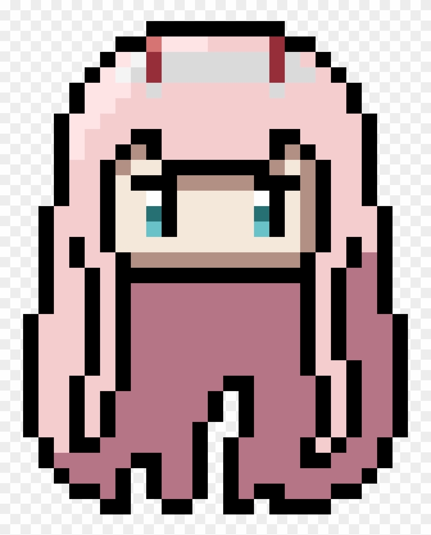 Fan Art[fanart] My Attempt At Zero Two Pixel Art - 8 Bit Ghost Png #1592532