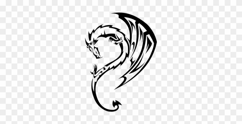 Wolf Tattoo Bold Transparent Png Stickpng - Tribal Dragon #1594273