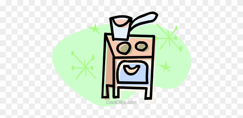Pot Sitting On The Stove Royalty Free Vector Clip Art - Pot Sitting On The Stove Royalty Free Vector Clip Art #1594700