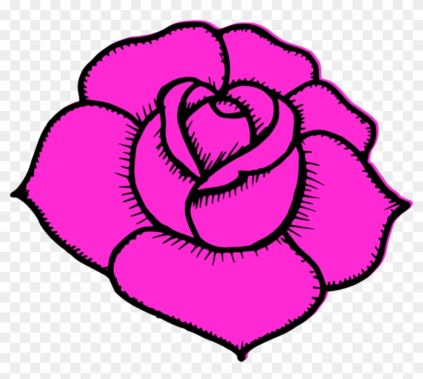 Large Size Of How To Draw A Simple Lotus Flower Step - Simple Pink Rose Drawing #1595105