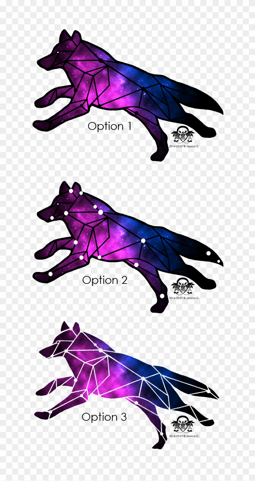 Geometric Galaxy Wolf Tattoo Design Based Off The Actual - Lupus Constellation Tattoo #1595813