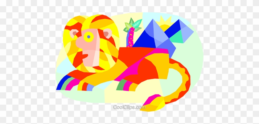 Sphinx And Pyramids Royalty Free Vector Clip Art Illustration - Sphinx And Pyramids Royalty Free Vector Clip Art Illustration #1596021