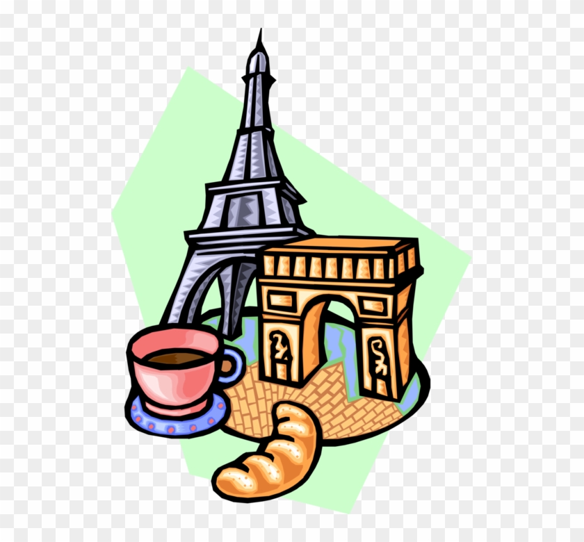 Vector Illustration Of Eiffel Tower And Arc De Triomphe - Arc De Triomphe Clipart #1598656