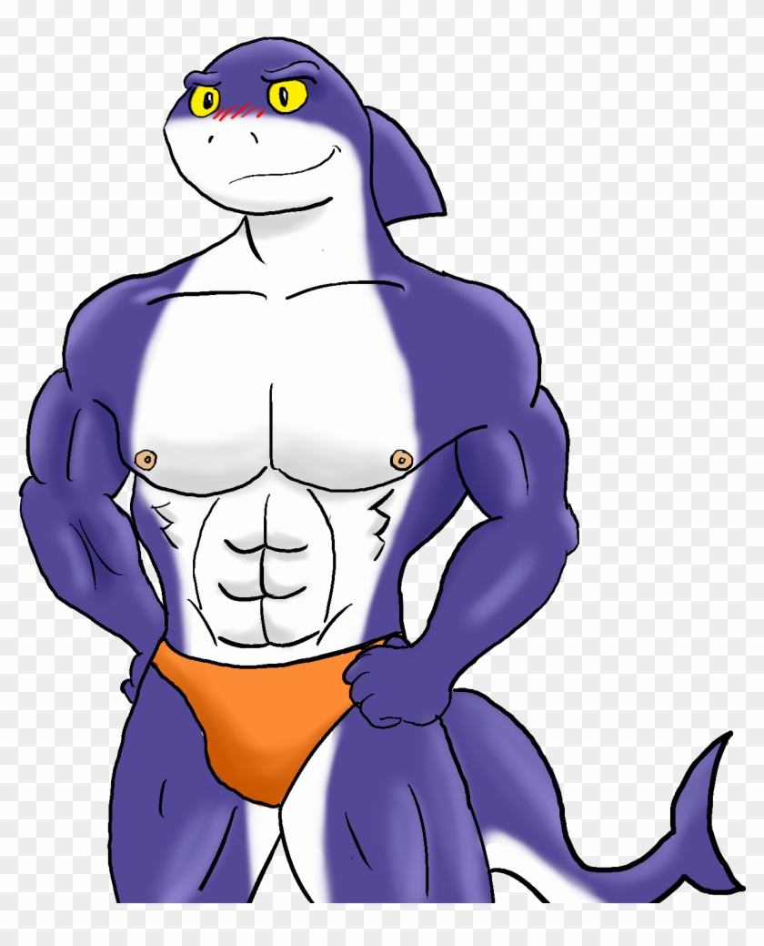 Blushing Blue Shark - Cartoon #1599362