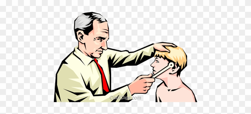Doctor With Young Patient Royalty Free Vector Clip - Doctor With Young Patient Royalty Free Vector Clip #1599611
