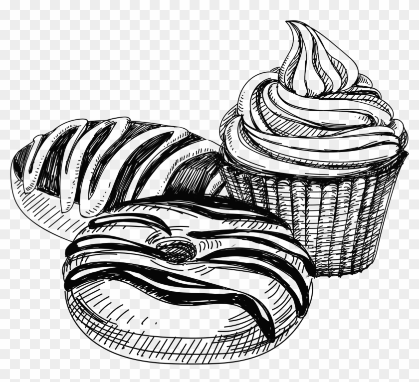 Get Social And Spread The Love - Cupcake Sketch Png #1600120