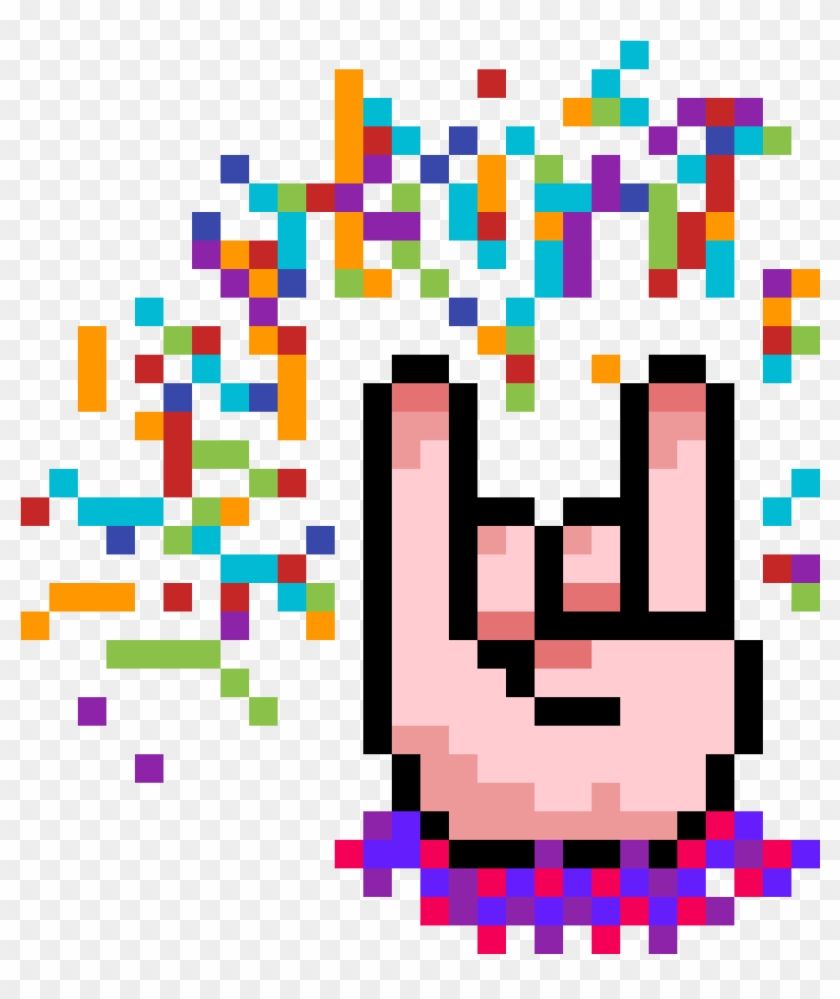 Rock & Roll ✌ - Dessin De Pixel Facile #1600465