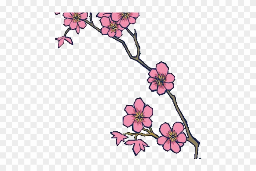 Cherry Blossom Clipart Pixel Art - Cherry Blossom Branch Tattoo Designs #1600573