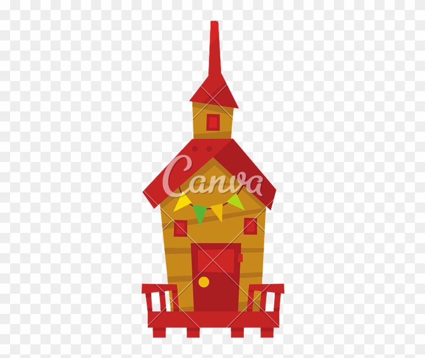 Little Beach Cabin With Paper Garland - Steeple #1601989