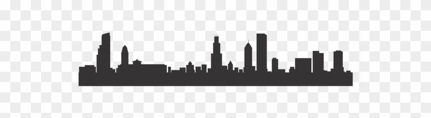 Chicago Skyline Silhouette Stencil City - Anatomy Of A Chicago Hot Dog #1602130