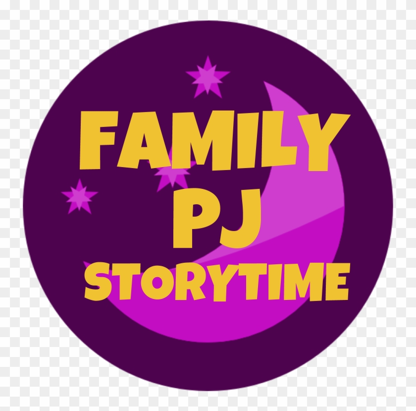 Dark Purple Circle With The Words "family Pj Storytime" - Circle #1603426