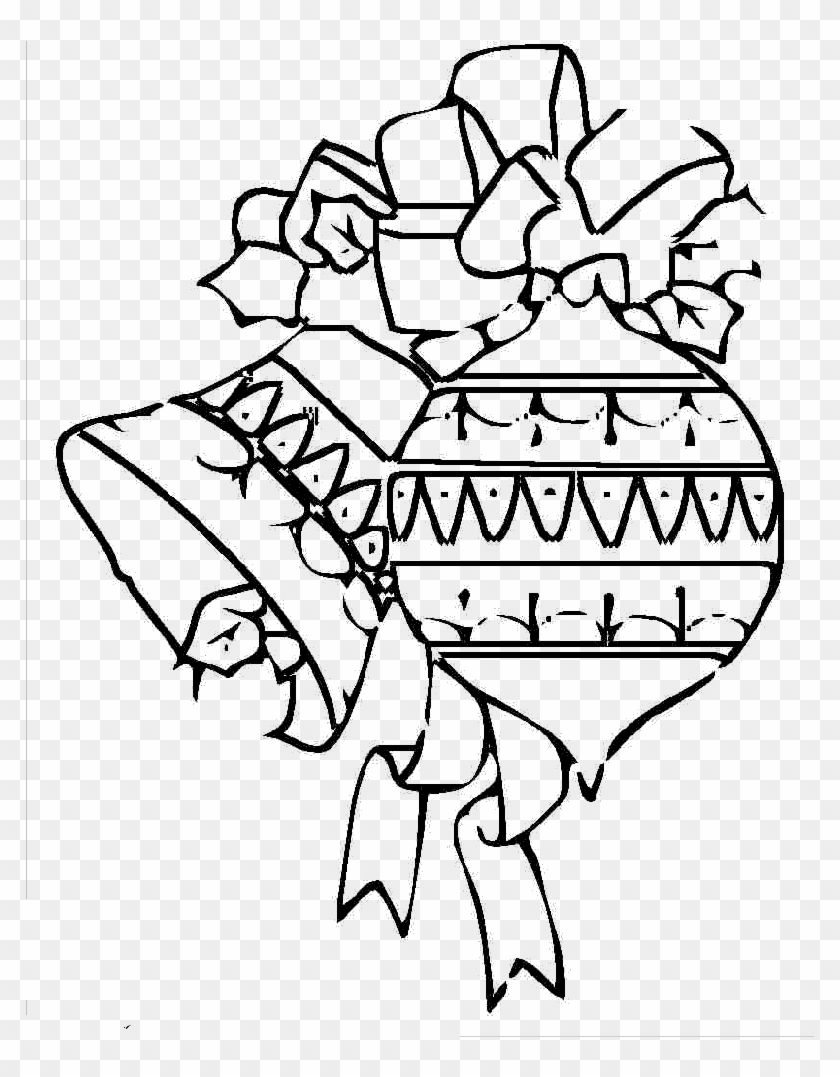Oranament And Bell Coloring Pages Sewing - Line Art #1603530