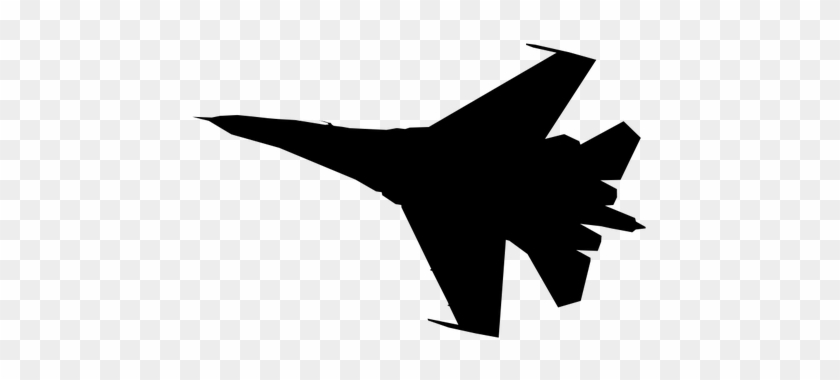 Military Aircraft Clipart - Su 27 Silhouette #247527