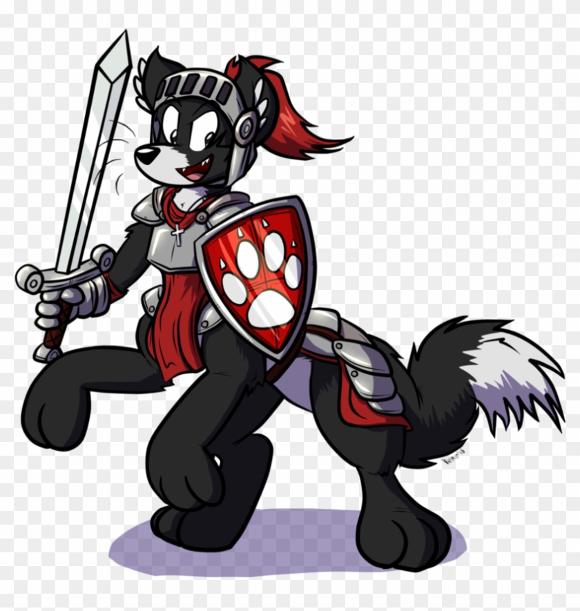 Red The Wolftaur Knight By Theredknight100 - Cartoon #250472
