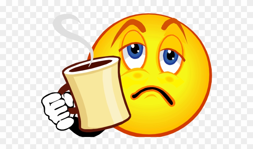 It Is Snowing And Raining At The Same Time - Tired Emoji With Coffee #1604292
