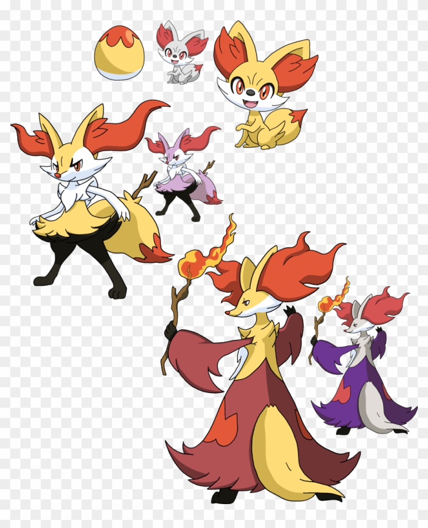 And Evolutionary Line By Tails On - Delphox #1604702