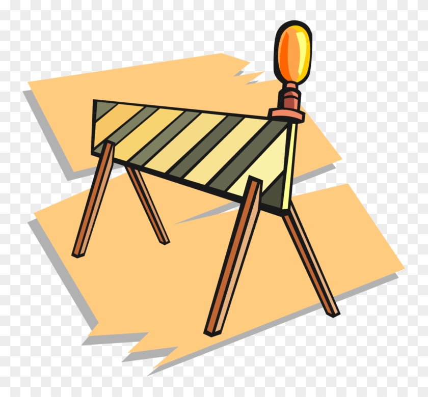 Road Barricade Royalty Free Vector Clip Art Illustration - Vector Graphics #1604876