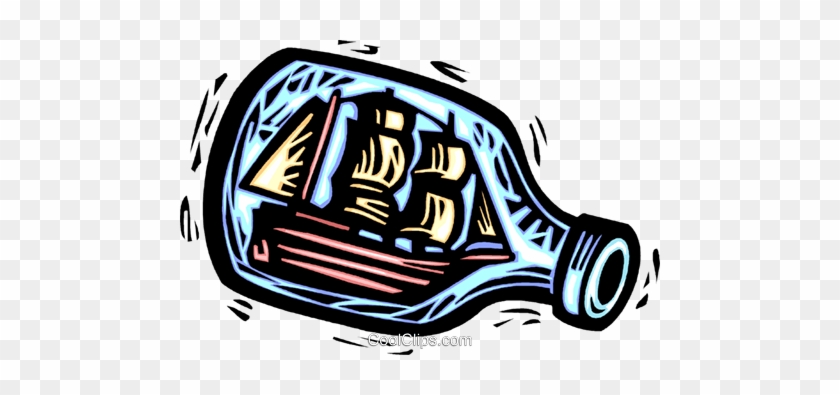 Ship In A Bottle Royalty Free Vector Clip Art Illustration - Ship In A Bottle Royalty Free Vector Clip Art Illustration #1604907