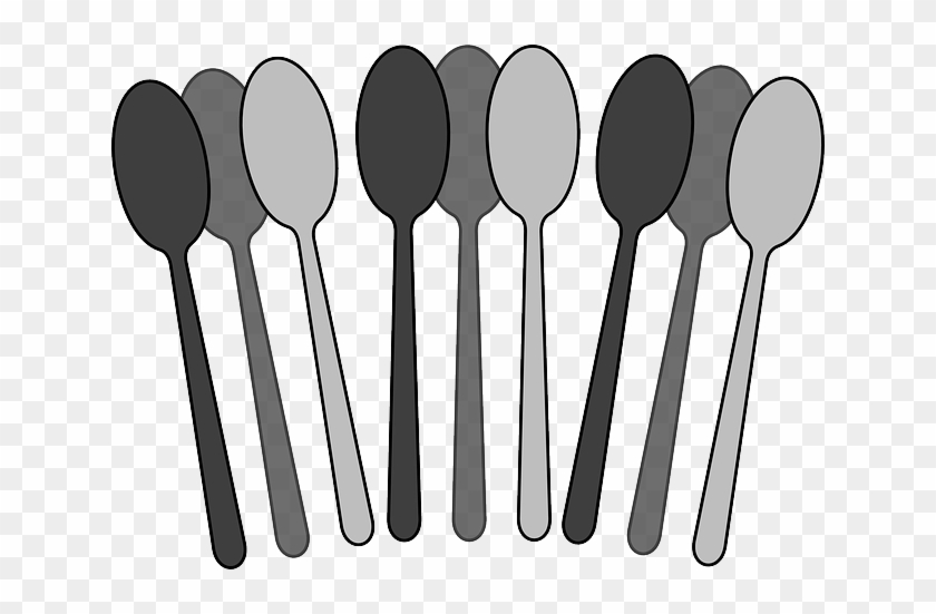 Spoon Clipart Real - Spoons Black And White Clip Art #1605047