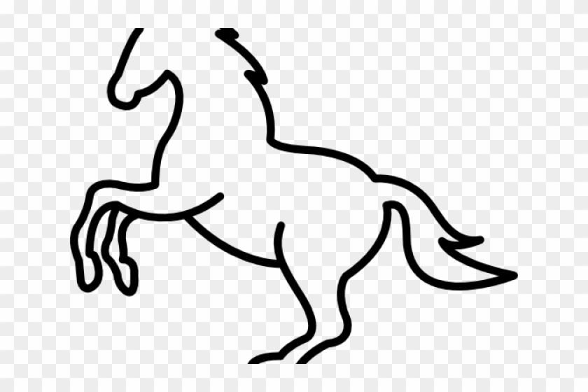 Climbing Animals Cliparts - White Jumping Horse Outline #1605115