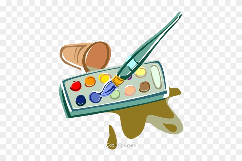 Paint Brush, Paints Royalty Free Vector Clip Art Illustration - Color #1606637