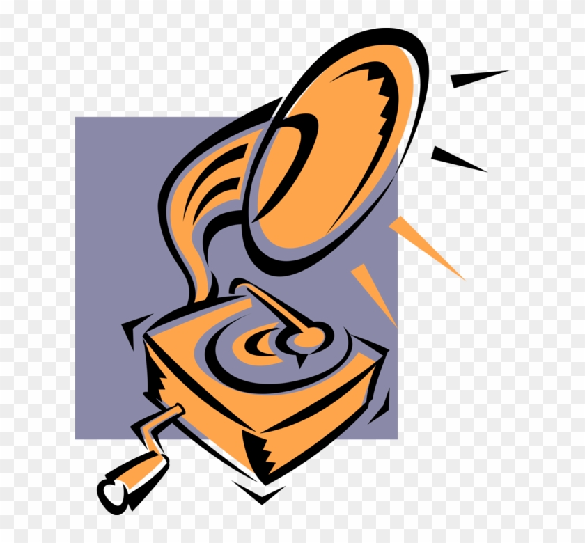Vector Illustration Of Gramophone Phonograph Record - Vector Illustration Of Gramophone Phonograph Record #1606953