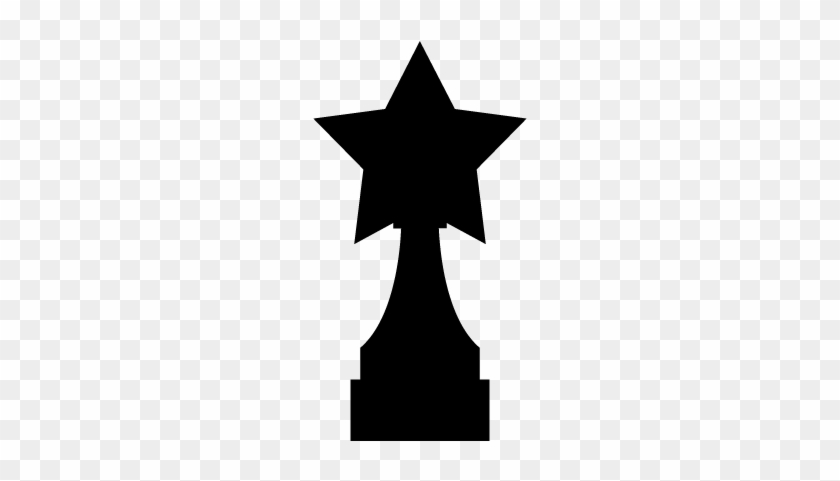 Award Trophy With Star Shape Vector - Star Award Silhouette #1610276