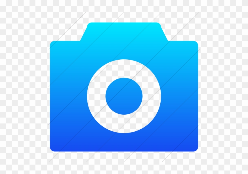 Broccolidry Camera Icon Simple Ios Blue Gradient - Circle #1611346